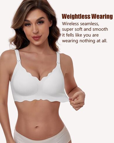 Nursing Bras for Breastfeeding and Pumping Maternity Nursing & Maternity Bras Seamless Wireless Padded Nursing Bra in Saudi Arabia