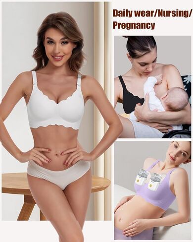 Nursing Bras for Breastfeeding and Pumping Maternity Nursing & Maternity Bras Seamless Wireless Padded Nursing Bra in Saudi Arabia