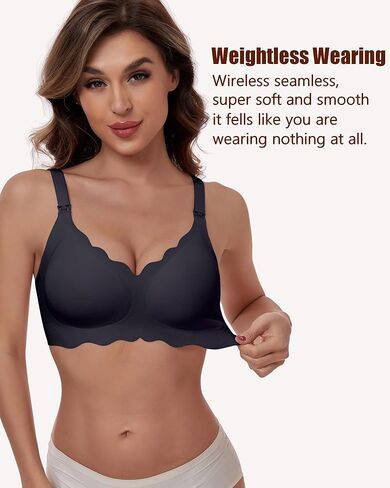 Nursing Bras for Breastfeeding and Pumping Maternity Nursing & Maternity Bras Seamless Wireless Padded Nursing Bra in Kuwait