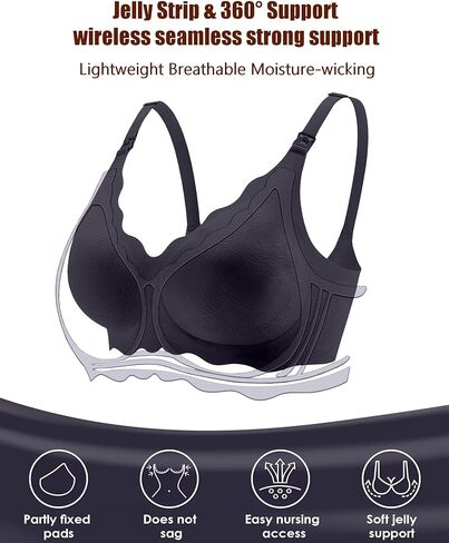 Nursing Bras for Breastfeeding and Pumping Maternity Nursing & Maternity Bras Seamless Wireless Padded Nursing Bra in Kuwait