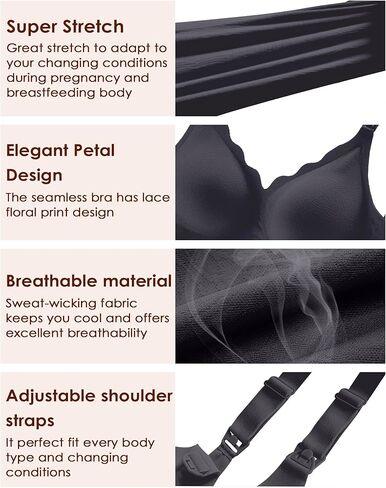 Nursing Bras for Breastfeeding and Pumping Maternity Nursing & Maternity Bras Seamless Wireless Padded Nursing Bra in Kuwait