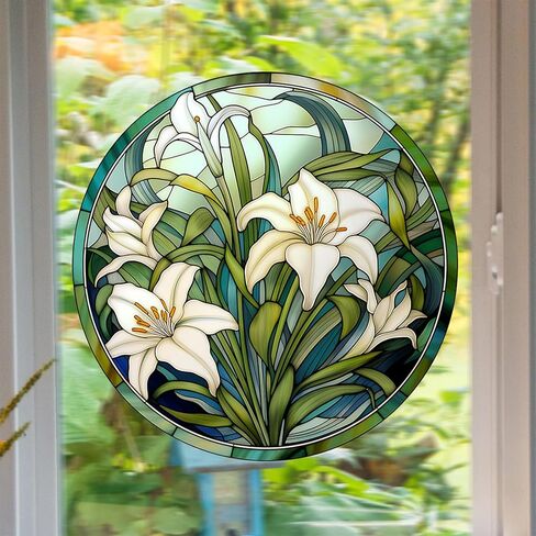 3 Styles Flower Window Stickers,Rose Plum Lotus Floral Grass Window Decals Glass Window Doors Window Stickers Gifts for Mom Teachers (CHA008) in Saudi Arabia