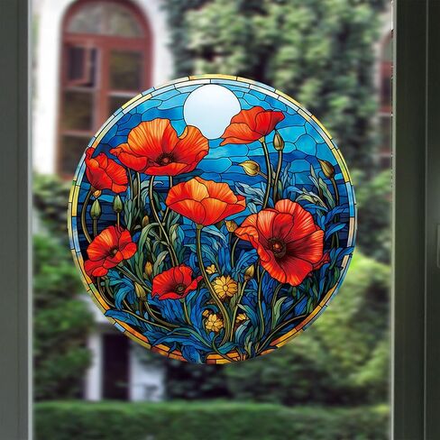 3 Styles Flower Window Stickers,Rose Plum Lotus Floral Grass Window Decals Glass Window Doors Window Stickers Gifts for Mom Teachers (CHA008) in Saudi Arabia