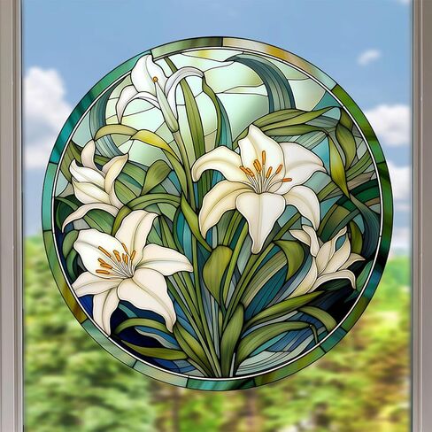 3 Styles Flower Window Stickers,Rose Plum Lotus Floral Grass Window Decals Glass Window Doors Window Stickers Gifts for Mom Teachers (CHA008) in Saudi Arabia