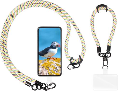 2X Universal Cell Phone Lanyard, Wrist Lanyard Strap, Adjustable Neck Strap Crossbody for iPhone/Samsung/Handbag/Bag/Purse/Keys, Black&White in Saudi Arabia