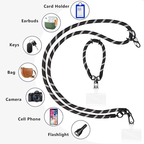 حبل عالمي للهاتف الخلوي، حزام حبل للمعصم، حزام رقبة قابل للتعديل لهاتف iPhone/Samsung/حقيبة اليد/الحقيبة/المحفظة/المفاتيح، عبوتان - قوس قزح in Saudi Arabia