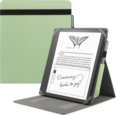 Universal Case for 10.2-inch Introducing Scribe 1st Generation 2022 Release / 10.3-inch Kobo Elipsa eReader 2021 Release Foldable Cover with Vertical Flip Stand Pen Holder - Green in Saudi Arabia
