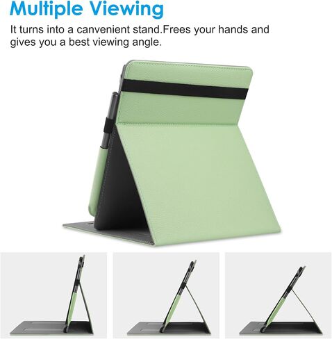 Universal Case for 10.2-inch Introducing Scribe 1st Generation 2022 Release / 10.3-inch Kobo Elipsa eReader 2021 Release Foldable Cover with Vertical Flip Stand Pen Holder - Green in Saudi Arabia