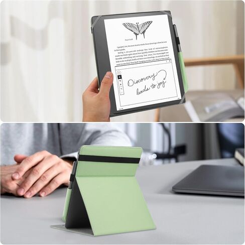 Universal Case for 10.2-inch Introducing Scribe 1st Generation 2022 Release / 10.3-inch Kobo Elipsa eReader 2021 Release Foldable Cover with Vertical Flip Stand Pen Holder - Green in Saudi Arabia