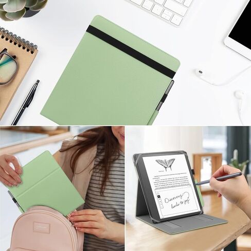 Universal Case for 10.2-inch Introducing Scribe 1st Generation 2022 Release / 10.3-inch Kobo Elipsa eReader 2021 Release Foldable Cover with Vertical Flip Stand Pen Holder - Green in Saudi Arabia