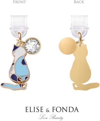 ELISE & FONDA TP356 Type-C USB Charging Port Anti Dust Plug Little Cat Kitten Cell Phone Charm for iPhone 15 and Samsung/OnePlus/Xiaomi/oppo Android Phones (Blue) in Saudi Arabia