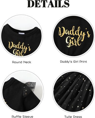 Baby Girls Dresses Toddler Long Ruffle Sleeve Tutu Skirt Tulle Dress Princess Outfits Set 3-24 Months in Saudi Arabia
