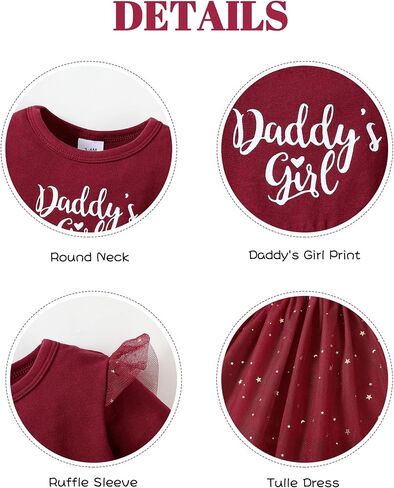 Baby Girls Dresses Toddler Long Ruffle Sleeve Tutu Skirt Tulle Dress Princess Outfits Set 3-24 Months in Saudi Arabia