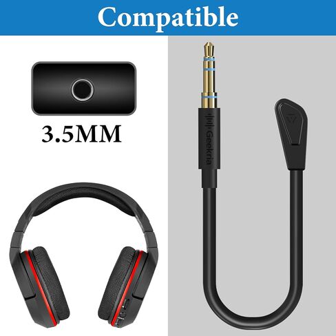 Geekria 3.5mm Detachable Boom Mic Replacement for Gaming Headset, Compatible with Turtle Beach Xbox One Stealth 400 420x 450 500p 520 Recon 50x 50p 50 60p Microphones (0.5ft / 17cm) in Saudi Arabia