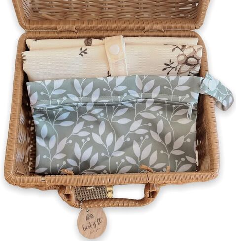 Hoky's Hut - Baby Changing Pad & Wet Bag Set, Portable Diaper Changing Pad & Mini Gender Neutral Diaper Bag, Lightweight Changing Pad for Baby Boys & Baby Girls (Floral Print Changing Pad Only) in Saudi Arabia