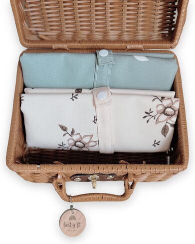 Hoky's Hut - Baby Changing Pad & Wet Bag Set, Portable Diaper Changing Pad & Mini Gender Neutral Diaper Bag, Lightweight Changing Pad for Baby Boys & Baby Girls (Floral Print Changing Pad Only) in Saudi Arabia