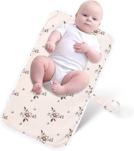 Hoky's Hut - Baby Changing Pad & Wet Bag Set, Portable Diaper Changing Pad & Mini Gender Neutral Diaper Bag, Lightweight Changing Pad for Baby Boys & Baby Girls (Floral Print Changing Pad Only) in Saudi Arabia