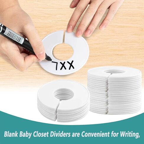 Baby Closet Dividers, 9 PCS Clothes Organizer Rack Size Dividers, Wardrobe Round Hangers Label Closet Organizer for Nursery Baby Clothes Size Age Dividers Fits 1.5" Rod in Saudi Arabia