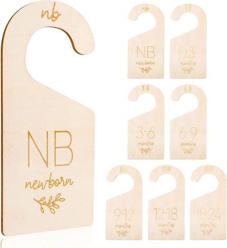 7pcs Baby Clothes Dividers Wardrobe Boy girl Closet Hanger Divider Organizer Reversible Band Size Storage Nursery Newborn Clothes Divider Closet Dividers for Baby Clothes Organizer Wooden in Saudi Arabia