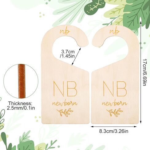 7pcs Baby Clothes Dividers Wardrobe Boy girl Closet Hanger Divider Organizer Reversible Band Size Storage Nursery Newborn Clothes Divider Closet Dividers for Baby Clothes Organizer Wooden in Saudi Arabia