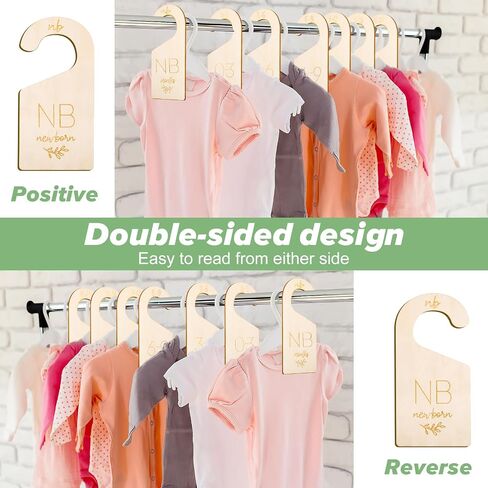 7pcs Baby Clothes Dividers Wardrobe Boy girl Closet Hanger Divider Organizer Reversible Band Size Storage Nursery Newborn Clothes Divider Closet Dividers for Baby Clothes Organizer Wooden in Saudi Arabia