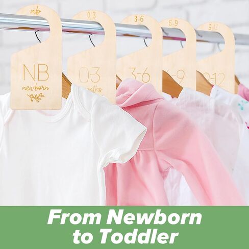 7pcs Baby Clothes Dividers Wardrobe Boy girl Closet Hanger Divider Organizer Reversible Band Size Storage Nursery Newborn Clothes Divider Closet Dividers for Baby Clothes Organizer Wooden in Saudi Arabia