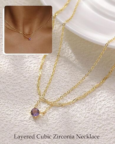 قلادة جوهرة الميلاد للنساء في سن المراهقة الفتيات العصرية الطبقات تشيكوسلوفاكيا الماس القلائد مجموعة قلادة ذهبية لذيذة غير تشويه الزمرد الأخضر الأحمر قلادة القلائد هدايا عيد ميلاد للنساء الأمهات المجوهرات in Kuwait