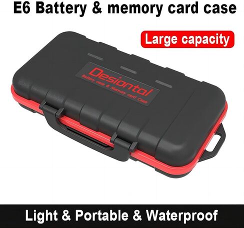 Camera Battery Case,Memory Card Case,Professional Water-Resistant Storage Box,for 2 LP-E6 Battery 2 CF Cards Or 2 XQD Cards 4 SD Cards 6 TF Cards for Canon EOS 5D Mark IV/III/II in Saudi Arabia