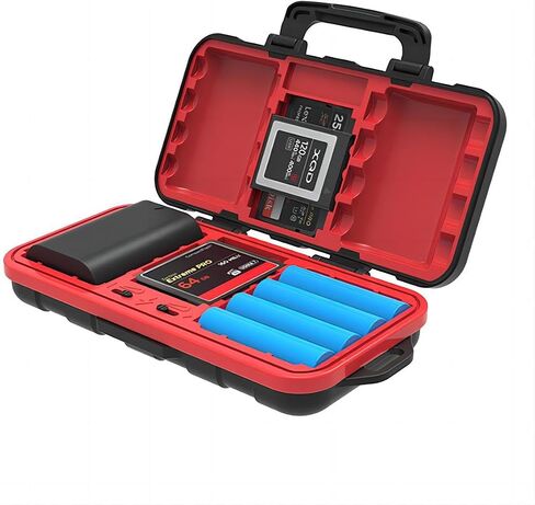 Camera Battery Case,Memory Card Case,Professional Water-Resistant Storage Box,for 2 LP-E6 Battery 2 CF Cards Or 2 XQD Cards 4 SD Cards 6 TF Cards for Canon EOS 5D Mark IV/III/II in Saudi Arabia