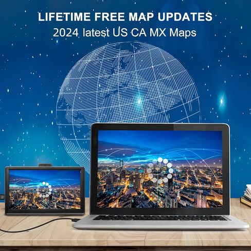 نظام تحديد المواقع العالمي (GPS) لمستكشف شاحنة السيارة - نظام الملاحة 7 بوصة، 2024 خرائط أمريكا/كندا/MX غير المتصلة بالإنترنت تحديث مجاني مدى الحياة، التوجيه الصوتي، تحذير كاميرا السرعة، شاشة لمس محمولة للسيارة RV GPS in Kuwait