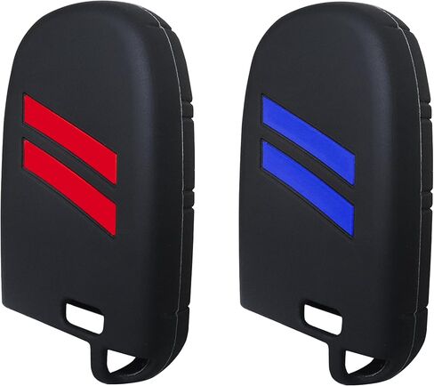 سيليكون مفتاح فوب غطاء حامي 5 أزرار صالح بدون مفتاح لملحقات دودج مفتاح قذيفة لشاحن تشالنجر دورانجو رحلة دارت (1 حزمة (ألياف الكربون الأحمر تقليم)) in Kuwait