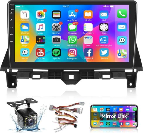 Android Car Stereo for Honda Accord 8th 2008 2009 2010 2011 2012 with GPS Navigation,podofo 10.1 Inch Touch Screen Android Car Radio Support Mirror Link Bluetooth WiFi FM/RDS+Backup Camera in Saudi Arabia