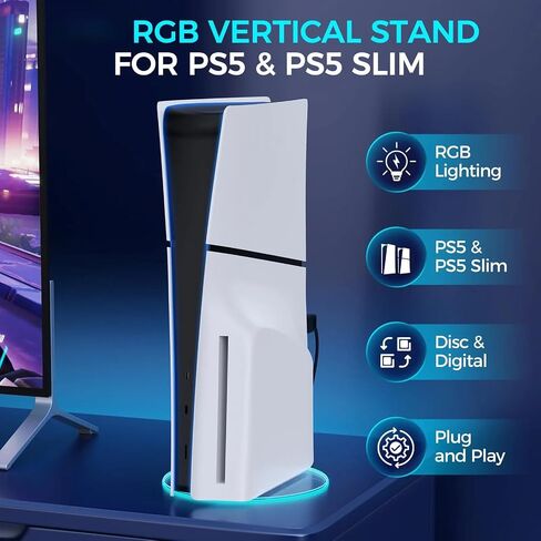PS5 Charging Station Dock-Dualsense Edge Controller Charger for PlayStation 5 with LED Light&Included Type-C Cable,Fast Efficient PS5 Controller Charger in Saudi Arabia