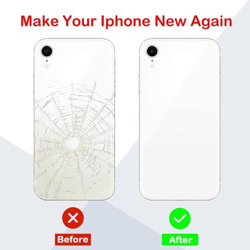 استبدال الزجاج الخلفي الخلفي OEM لجهاز iPhone XR 6.1 بوصة مع مجموعة أدوات إصلاح احترافية (أسود) in Kuwait