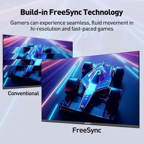 شاشة SANSUI IPS مقاس 22 بوصة - 75 هرتز FHD 1080P، منافذ HDMI وVGA، رفيعة للغاية، قابلة للتعديل، حامل VESA، مريحة للعين، زاوية عرض واسعة 178 درجة - مثالية للألعاب والاستخدام المكتبي in Kuwait