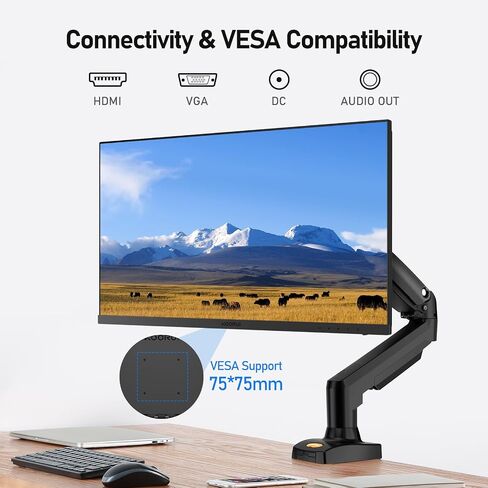 شاشات كمبيوتر KOORUI مقاس 27 بوصة عالية الدقة بالكامل (1080 بكسل) 100 هرتز IPS مع منفذ HDMI وVGA sRGB بنسبة 99%، وVESA، ومكبر صوت مدمج بدون إطار مجانًا (N02) in Kuwait