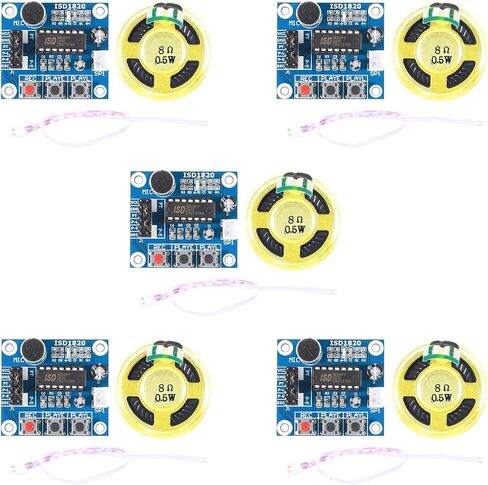 AITRIP 5 pcs ISD1820 Sound Voice Recording Playback Module Sound Recorder Board with Microphone Audio Loudspeaker in Saudi Arabia