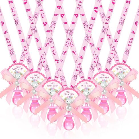 36 Pcs Baby Shower Pacifiers Necklace Girls Boys Elephant Acrylic Gender Reveal Baby Pacifiers for Baby Shower with Tags Decoration for Guests Gender Reveal Party Favors(Blue, Boy) in Kuwait