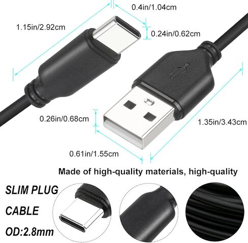 كابل USB C نحيف إلى USB A بطول 30 قدم، كابل USB2.0 طويل USB A إلى النوع C كابل شحن طويل للشحن السريع لأجهزة PS5 ولوحة المفاتيح والماوس والمزيد! قطر السلك 2.8 ملم in Kuwait
