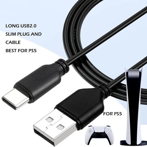 كابل USB C نحيف إلى USB A بطول 30 قدم، كابل USB2.0 طويل USB A إلى النوع C كابل شحن طويل للشحن السريع لأجهزة PS5 ولوحة المفاتيح والماوس والمزيد! قطر السلك 2.8 ملم in Kuwait