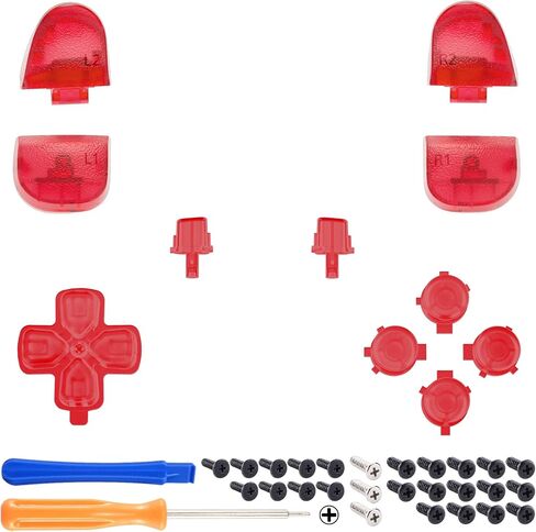 eXtremeRate Replacement D-pad R1 L1 R2 L2 Triggers Share Options Face Buttons, Clear Full Set Buttons Compatible with ps5 Controller BDM-030 BDM-040 BDM-050 - Controller NOT Included in Saudi Arabia
