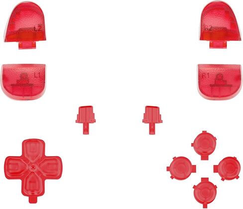 eXtremeRate Replacement D-pad R1 L1 R2 L2 Triggers Share Options Face Buttons, Clear Full Set Buttons Compatible with ps5 Controller BDM-030 BDM-040 BDM-050 - Controller NOT Included in Saudi Arabia