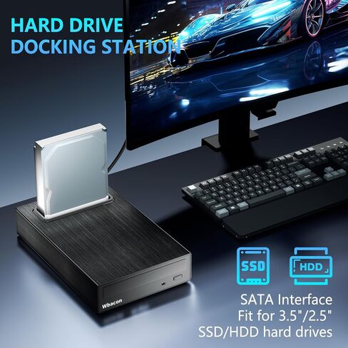 4 in 1 External Blu-ray Drive, 16X Read Speed with Hard Drive Docking Station, USB 3.0 Type C External Blu Ray DVD Drive Burner, for PC Compatible with Windows XP/7/8/10/11 Mac Laptop Desktop in Saudi Arabia