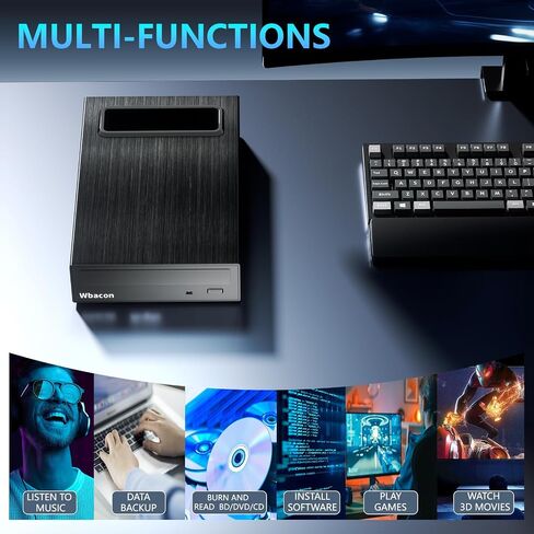 4 in 1 External Blu-ray Drive, 16X Read Speed with Hard Drive Docking Station, USB 3.0 Type C External Blu Ray DVD Drive Burner, for PC Compatible with Windows XP/7/8/10/11 Mac Laptop Desktop in Saudi Arabia