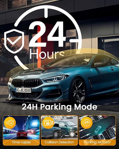 Dash Cam Front and Rear, 4K UHD Dual Dash Camera for Cars, 3.16" IPS Dashboard Camera Recorder Built-in WiFi & APP Control, with Free 64GB SD Card, 24H/7 Parking Mode, WDR, Supercapacitor in Saudi Arabia