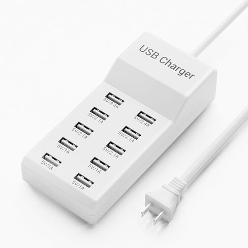 USB Charging Station, 50W10A 10-Port USB Charger Block, Multi USB Charging Station,USB Power Strip iPhone/iPad/Samsung Galaxy Note Tablet Android Smartphone Multi-Function Device,Charging(BIack) in Saudi Arabia