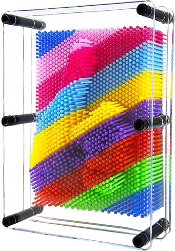 3D Pin Art Sensory Toy Rainbow Needles Fidget Palm Board Extra Large(6 x 8 Inches) Arouse Sense of Imagination Innovative Boundless Creativity in Kuwait