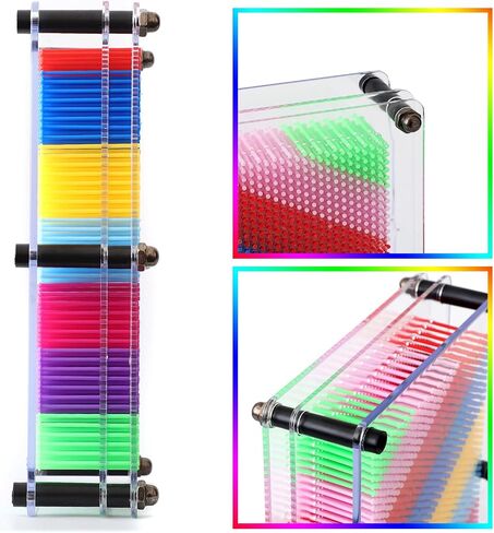 3D Pin Art Sensory Toy Rainbow Needles Fidget Palm Board Extra Large(6 x 8 Inches) Arouse Sense of Imagination Innovative Boundless Creativity in Kuwait