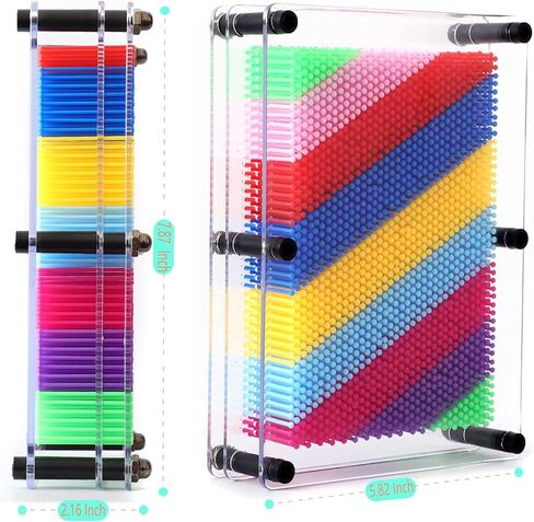3D Pin Art Sensory Toy Rainbow Needles Fidget Palm Board Extra Large(6 x 8 Inches) Arouse Sense of Imagination Innovative Boundless Creativity in Kuwait