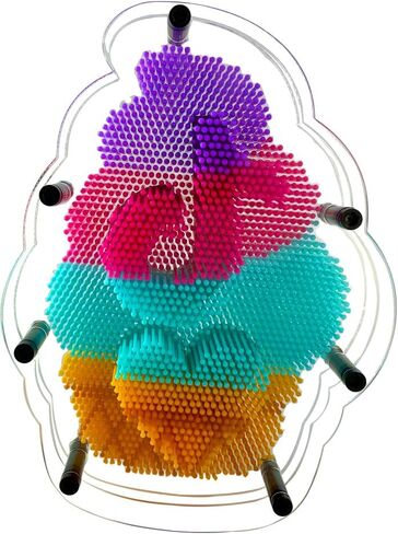 3D Pin Art Sensory Toy Rainbow Needles Fidget Palm Board Extra Large(6 x 8 Inches) Arouse Sense of Imagination Innovative Boundless Creativity in Kuwait